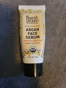 NOURISH ORGANIC Pure Hydrating Argan Face Serum Apricot + Rosehip .5 oz NEW - Picture 1 of 3