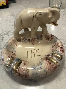 Rare Vintage GOP Republican Party EISENHOWER "IKE" - Elephant Dinner Aschenbecher  - Bild 1 von 12