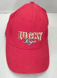 Lucky Lager bestickte Kappe Mütze rot Small/Medium - Bild 1 von 6