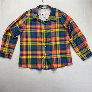 Jammy Job Women's SZ XXL Button Down plaid colorful Casual Shirt - Picture 1 of 7