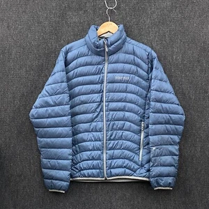 Marmot 600 Fill Duck Down Puffer Jacket Womens Medium Full Zip Blue Pockets Logo - Picture 1 of 21
