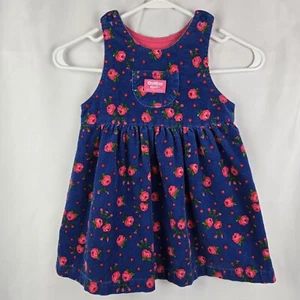 OshKosh B'gosh Vintage Corduroy Floral Cotton Jumper Dress Toddler Girl 4T - Picture 1 of 13