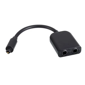 Optical Splitter Fiber Optic Audio Splitter 1male to 2female PVC for DVD Black - Picture 1 of 6