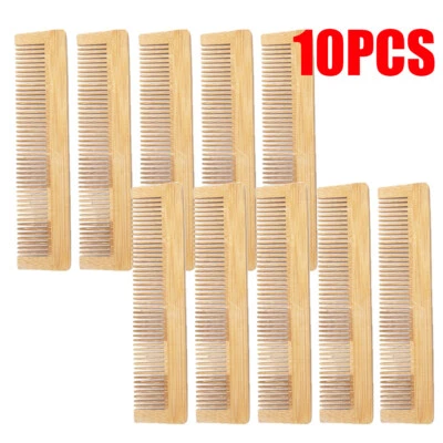 10 PIEZAS Peine de madera Peine de madera de dientes finos para hombres mujeres Desenredar y peinar Foto 1 de 4