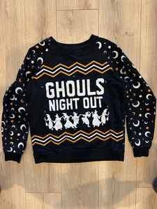 Halloween Suéter Negro Luna y Estrella Ghouls Noche Salida Mediano - Imagen 1 de 3