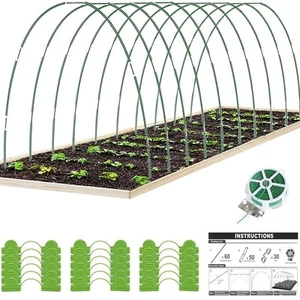 Garden Hoops for Raised Bed 60 PCS Greenhouse Hoops 10 Sets of 8.5 FT Long Ga... - Picture 1 of 6
