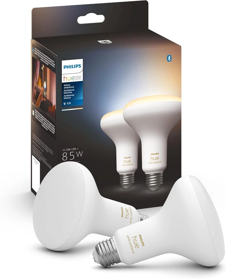 Philips Hue White Ambiance A19 Smart Led Bulbs 2 Pack Compatible With Alexa - Image 1 of 4