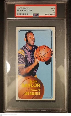 1970-71 Topps - 埃尔金·贝勒 #65 洛杉矶湖人队 PSA 5 前名人堂 — 第 1/2 张图片