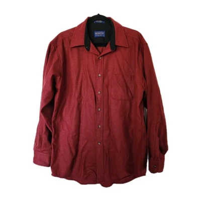 Pendleton Woolen Mills Lodge Shirt Pure Virgin Wool Flannel Red Mens Large - Image 1 of 3