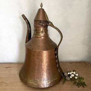 antike Vintage Kupfer Gießkanne Kupfer Teekanne Schwalbenschwanz - Bild 1 von 8