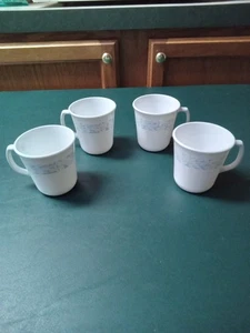 Corelle Corning Sea & Sand 3-5/8" Coffee Cups Mugs Set of 4 - Picture 1 of 9