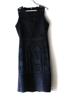 Women's Truworths Navy Blue Lace Lined Dress Size (38) UK10 - HS/09 - Picture 1 of 4