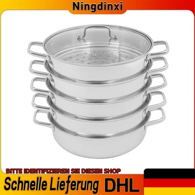 5 Tier Pressure Cooker Cooking with Lid Stainless Steel Pressure Cooker Silver - Image 1 of 4