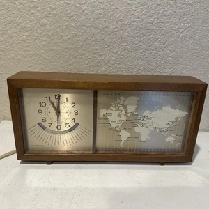 #7V-VINTAGE GENERAL ELECTRIC MODERN EAMES ERA CLOCK MODEL 8111 WORLD TIME - Picture 1 of 10