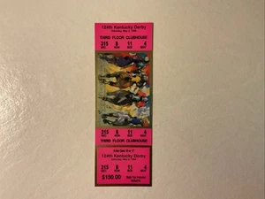 1998 124th Kentucky Derby Full Ticket Horse Real Quiet Won, Churchill Downs, - Picture 1 of 2