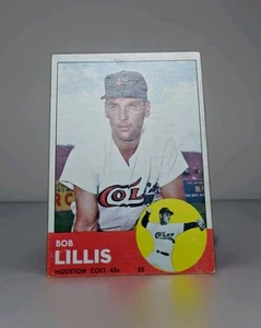 Tarjeta de béisbol 1963 Topps Houston Colt 45s Bob Lillis SS #119 de colección sin pliegues ex - Imagen 1 de 2
