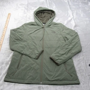 North Face Mountain Hoodie Womens Large Green Sweatshirt Puffer Jacket Insulated - Picture 1 of 13