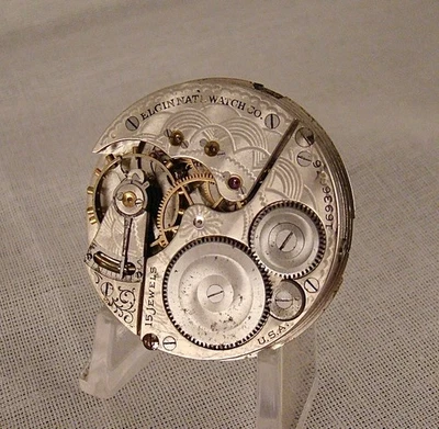 113 YEARS OLD MOVEMENT DIAL 2 HANDS ELGIN 15 JEWELS HUNTER CASE 16s POCKET WATCH - Image 1 of 4