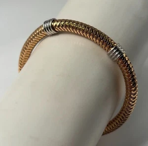 ROBERTO COIN 18k ROSE GOLD 5.5mm FLEX WEAVE BRACELET - Picture 1 of 6
