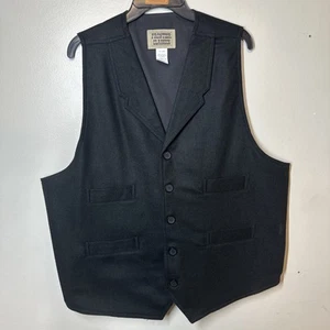 Frontier Classics Vest Wool Herringbone Men's XL Waistcoat Western Cowboy Gray - Picture 1 of 9