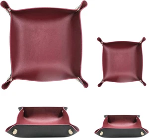 2 Größen Leder Diener Tablett Organizer, Faltbarer Reise Organizer, Schmuck Tablett, für - Bild 1 von 6