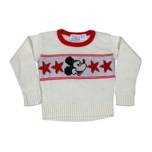 Vintage Walt Disney Cliff Engle Mickey Mouse Stars Sweater Kid's 7 - Picture 1 of 9