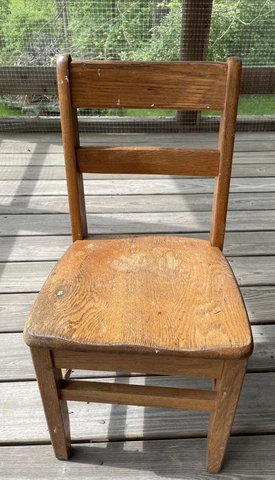 Vintage Mid Century Child's School Chair Wood Oak Library 26” Tall Kindergarten Cover
