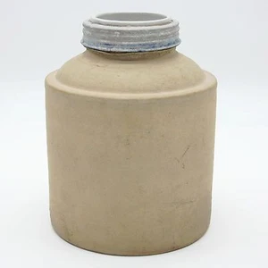 Vtg Stoneware Crock Jar Primitive Open Glazed Inside Ceramic Unsigned Pot no Lid - Picture 1 of 9
