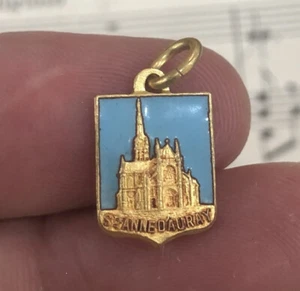 Antique French Enameled Saint Anne d'Auray Basilica Pendant Medal c1930 - Picture 1 of 2