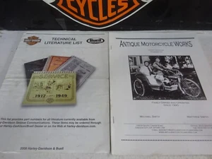 Harley CHOICE of 06 TECH Literature LIST/PN Cat or 05 ANTIQUE MOTORCYCLE WORKS M - Imagen 1 de 10