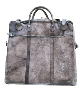 Vintage Leather Garment Bag - Rugged Mad Men MCM Classic Buckles Hipster - Picture 1 of 11
