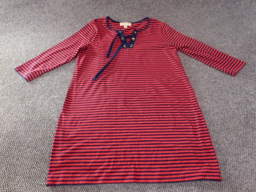 Abito da donna Michael Kors grande rosso a righe abito camicia stretch A line