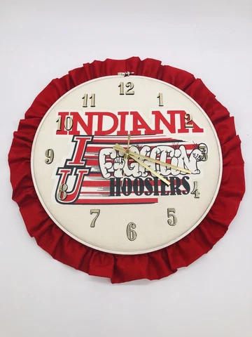 Vintage Handmade INDIANA UNIVERSITY HOOSIERS Wall Clock Cover