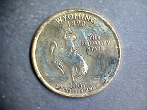 (2) Coins 2007P & D 24Kt Gold Plated Wyoming Quarters - Picture 1 of 4