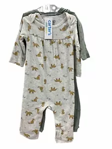 Sleepers 2pk Carters Baby Size Newborn Girl Long Sleeve Snaps Foxes Floral New - Picture 1 of 10