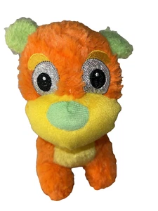 Peluche Peluche Cachorro Perro Naranja Verde Amarillo Ojos Brillantes Suave 8" - Imagen 1 de 6