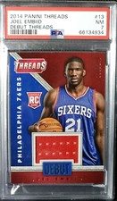 2014-15 Panini Threads Debut Threads #13 Joel Embid RC Jersey #/199 PSA 7 Wow 