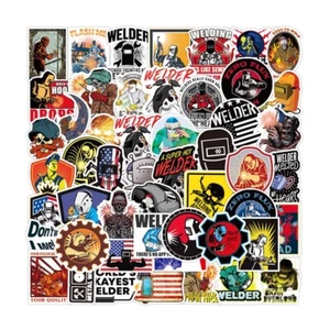 100 Stück lustige Schutzhelm Helm Aufkleber Union Schweißer Abziehbilder Bau Werkzeugkiste - Bild 1 von 12