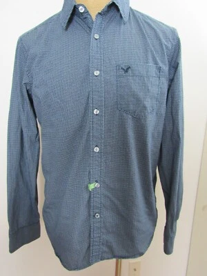 AMERICAN EAGLE OUTFITTERS, CAMISA GEO MANGA LARGA HOMBRE ALGODÓN AZUL MARINO, TALLA M Foto 1 de 4