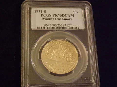 1991-S  50 C      Mount Rushmore         PCGS  PR 70 DCAM Cover