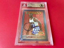 LaPhonso Ellis Nuggets 1995-96 Finest Card Signed Auto BAS Slabbed
