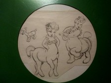 FRANK FOLLMER CENTAUR DRAWINGS FOR DISNEY FANTASIA, PASTORAL SEGMENT MODEL SHEET