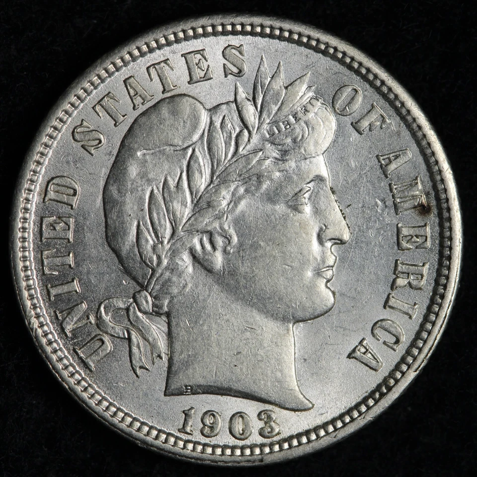 1903 Barber Silver Dime BU *UNCIRCULATED* MS E257 JRCUM - Image 1 of 2