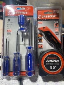 Crescent Lufkin 25’ measuring tape knife and screwdrivers (18923) - Picture 1 of 5