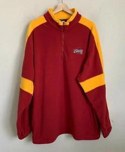 Cleveland Cavaliers NBA Basketball Jacket Red Orange Pullover 1/4 Zip Fleece 2XL - Picture 1 of 9