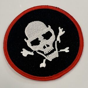 Vintage 1990's Skull Bikie Biker Punk Metal Rock Sew-On Cloth Patch Badge