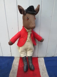 ECKIG UNGEWÖHNLICH ANTIK VINTAGE ALT ENGLISCH FUCHS JAGD TROPHÄE MASKOTTCHEN WEICHES SPIELZEUG  - Bild 1 von 10