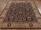 8 x 5 Handmade Wool Arts & Crafts Living Room Area Rug Beige with Brown Color