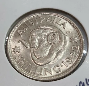 Australian 1942 SHILLING CH UNC - Imagen 1 de 2
