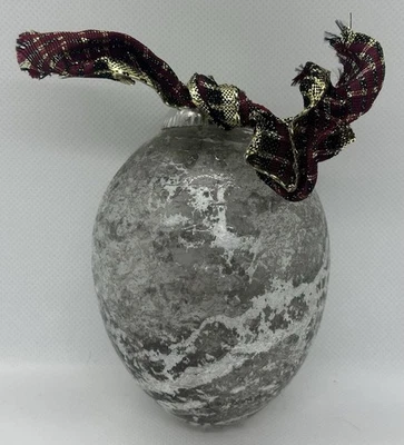 Ancienne grosse boule de Noël en verre Blanc Et Transparent - Photo 1/4